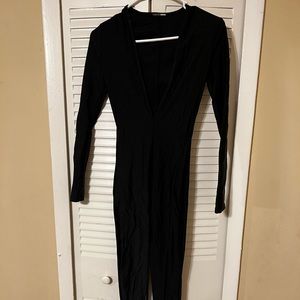 XS Black V neck jumpsuit.